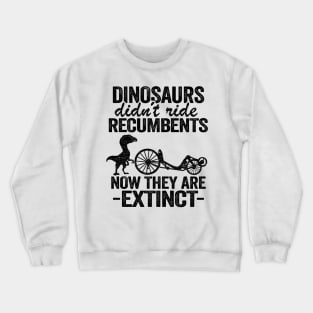 Dinosaurs Didn't Ride Recumbents Now They Are Extinct Funny Recumbent Bike Crewneck Sweatshirt